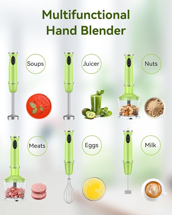 Immersion Blender Handheld 5 in 1 Hand Blender, 1000W Hand Mixer Stick