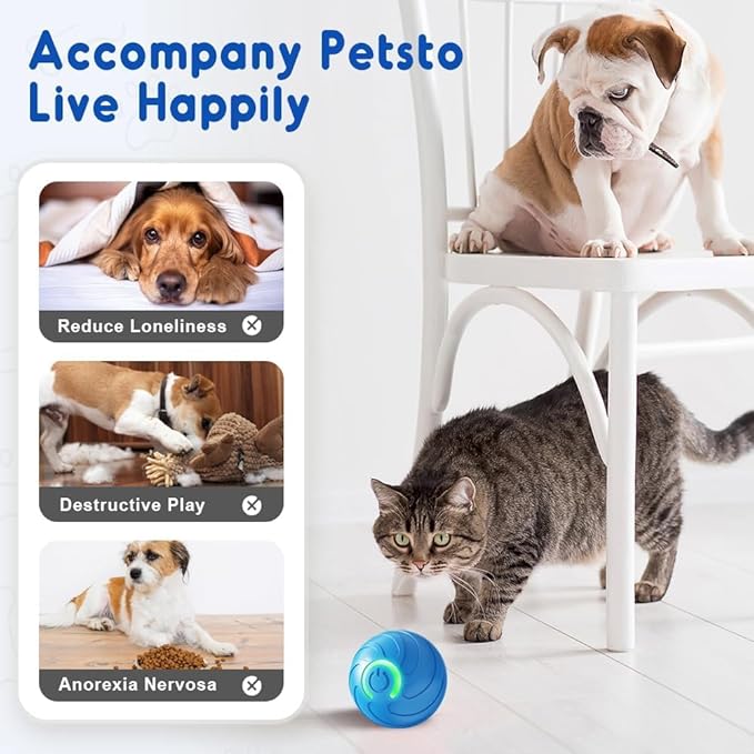 2PCS Shaky Ball Toy for Dogs, Interactive Dog BallToy, Vibrating Dog Balls, Smart Jumping BallToys, Fun Shaking Pet Bounce Electric Balls Automatic Moving Pet Toys for Dogs (Orange+Blue)