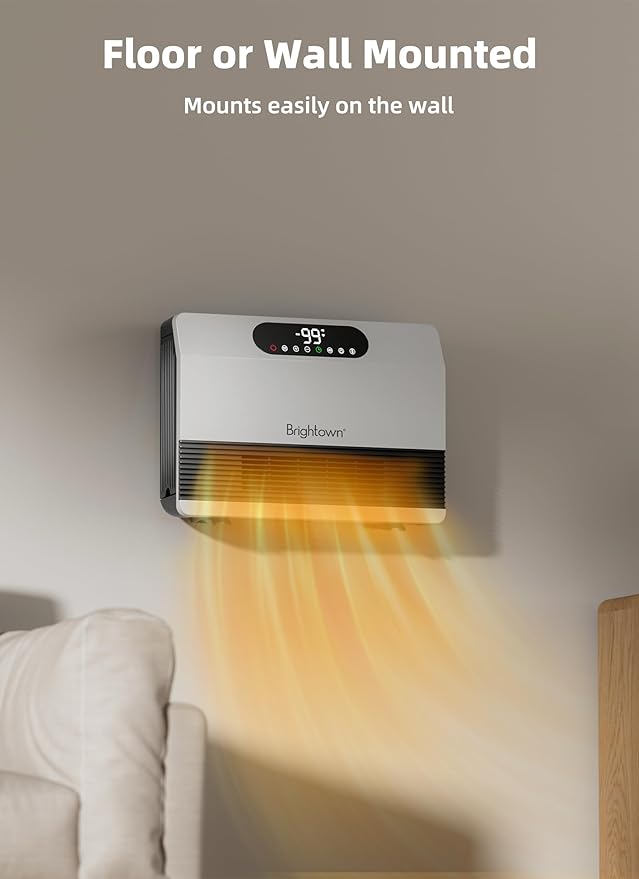 Brightown Wall Heater for Indoor Use, Electric Space Heater