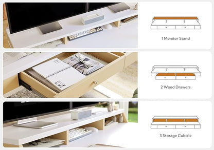 Claiks Standing Desk with Drawers, Electric Adjustable Standing Desk Adjustable