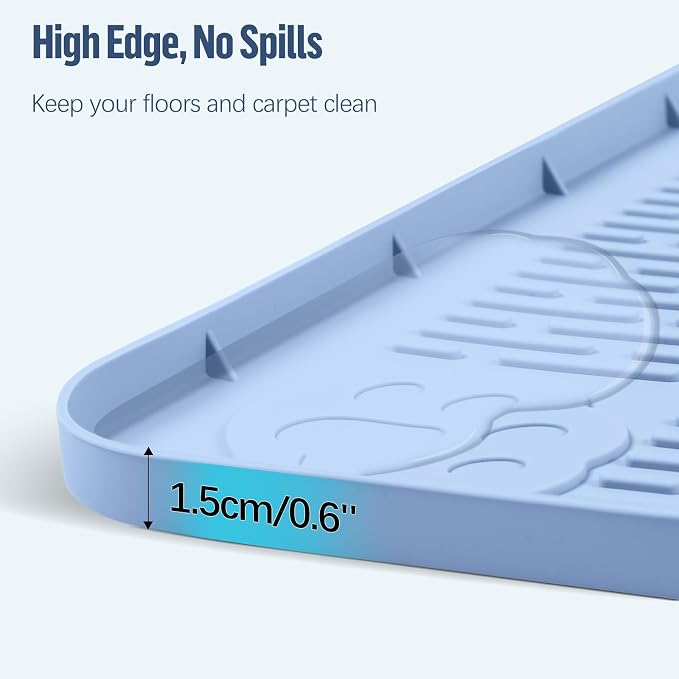 Pee Pad Holder for Dogs 50''x35'' Silicone Puppy Pee Pad Tray, Blue | Extra Large Dog Potty Tray Leak-Proof, High Edge, No Spill Training Pads for Floor Protection, No Pee Pads