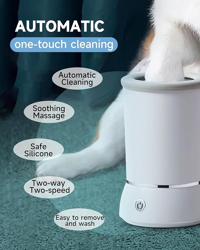 Automatic Dog Paw Cleaner for Dogs，Electric Dog Foot Paw Washer Cup and