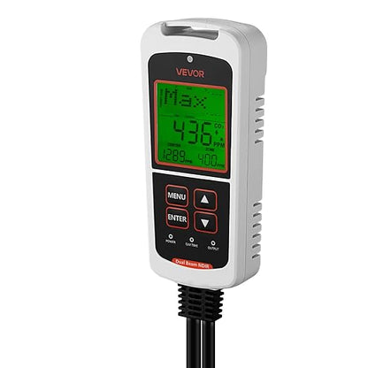 VEVOR Carbon Dioxide Monitoring Controller, Dual Outlets CO2 Monitor &