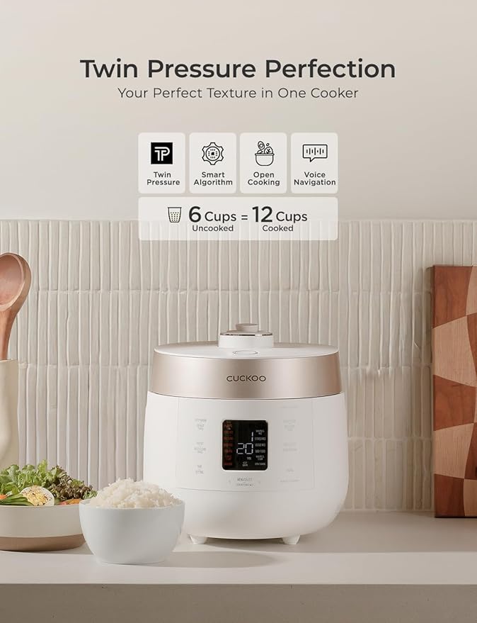 CUCKOO Twin Pressure Rice Cooker 6-Cup Uncooked / 12-Cup Cooked