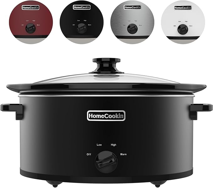 HOMECOOKIN 7 Quart Slow Cooker Oval Manual Pot Food Warmer