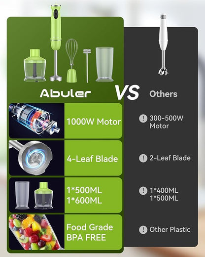 Immersion Blender Handheld 5 in 1 Hand Blender, 1000W Hand Mixer Stick