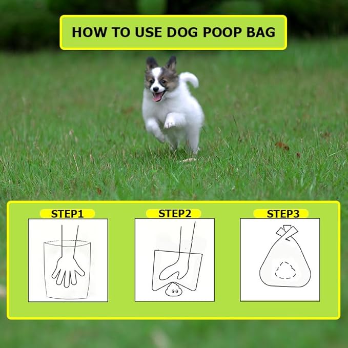 GWT Dog Poop Bags Rolls 9"x13" Certified Home Plant Based Doggie Bags for Poop 270 Count Pet Waste Bags for Outside and Backyard
