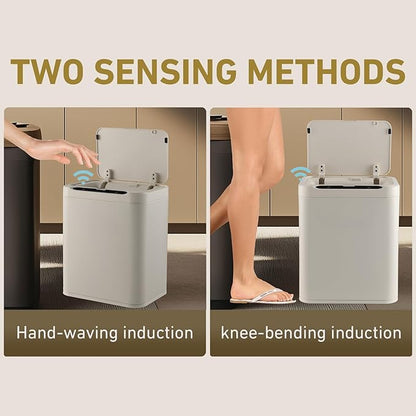 ELPHECO Stainless Steel Office Trash Can Motion Sensor Garbage Can Touchless