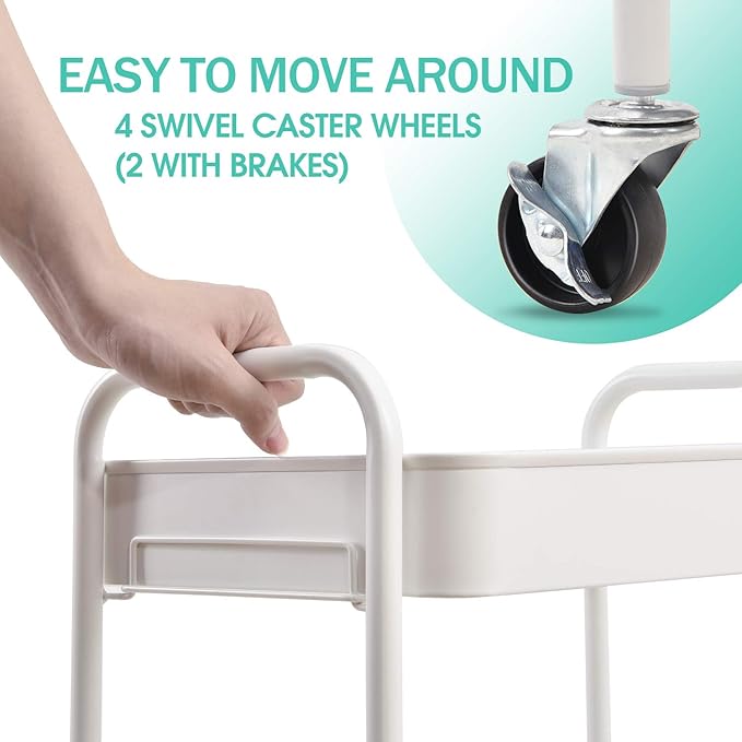 TOOLF 3-Tier Metal Rolling Cart