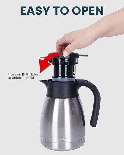 GiNT 34Oz Thermal Coffee Carafe, Insulated Stainless Steel Coffee Carafes