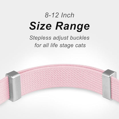 AirTag Cat Collar,Ultra Elastic Cat Tracker Collar with Apple Air Tag Holder, [Lightweight][Scratch Resistant] Stepless Adjustable GPS Pet Collar for Cats Kittens, Pink