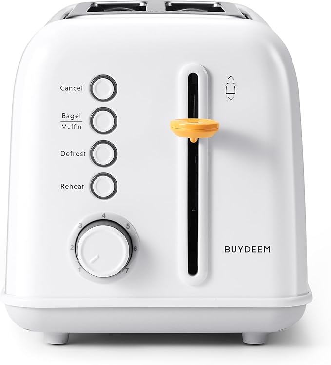 BUYDEEM DT620 2-Slice Toaster, Extra Wide Slots, Retro Stainless Steel