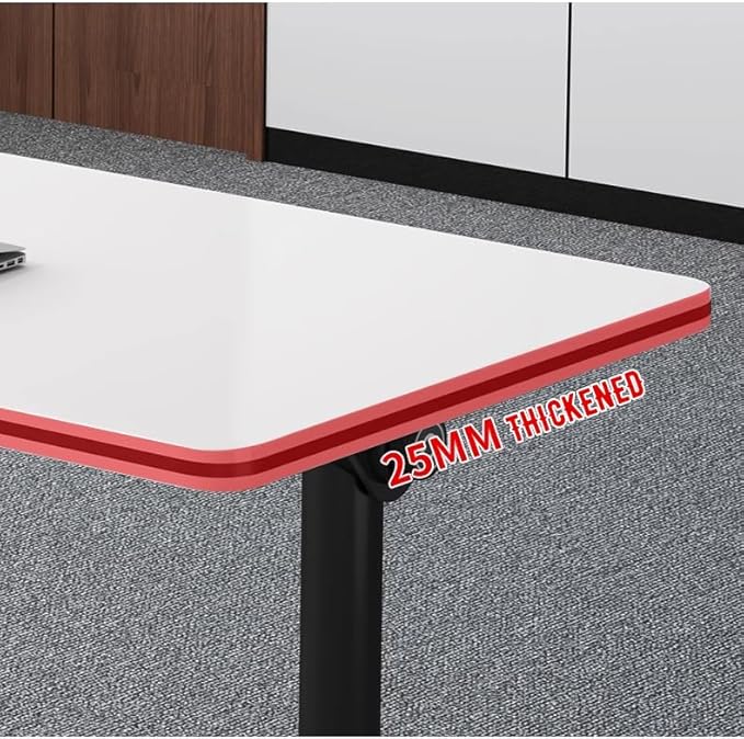 JQUZPCV Conference Table Foldable Meeting Tables, Mobile Training Table with Wheels, Flip Top Rolling Seminar Meeting Table for Office,Meeting Room,classr (Dark Walnut, 55.1×23.6×29.5in)