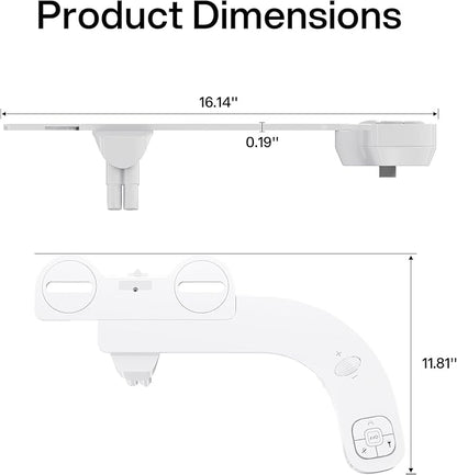 hansrapo Left-Hand Bidet Attachment– Non-Electric Dual Nozzle