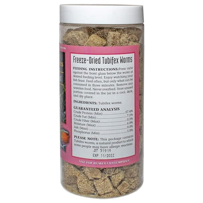 San Francisco Bay Brand Freeze-Dried Tubifex Worms Fish Food - All Natural High Protein Treat for Freshwater Fish, Cichlids, Discus, Angelfish, Catfish, Barbs - Bloodworms Fish Food - 1.84 oz (52g)
