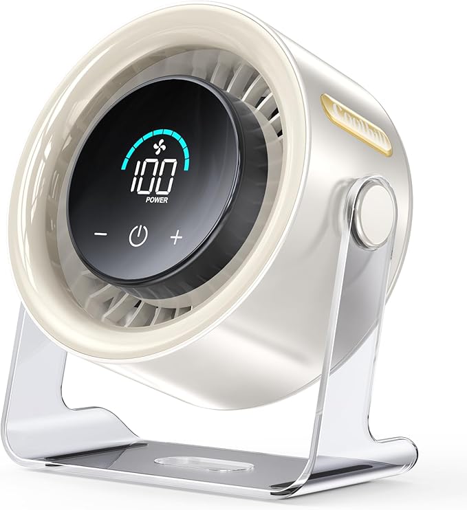 Coolhill USB Desk Fan for Bedroom: 100 Speeds Digital Display Quiet Table Fan