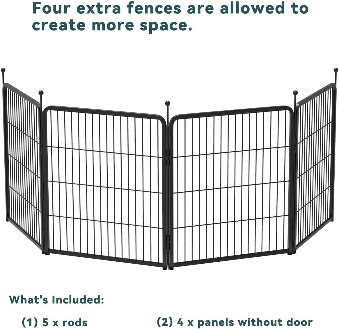 FXW Rollick Unleashed Dog Playpen for Indoor, Yard, RV Camping, 32 inch 4 Panels for Small and Medium Dogs, Black│Patented