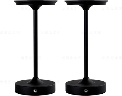 2 Pack Rechargeable Table Lamp, LED Cordless Table Lamp, 5000mAh Battery Operated Portable Table Light,Dimming for Restaurant/Patio/Outdoor(Black)