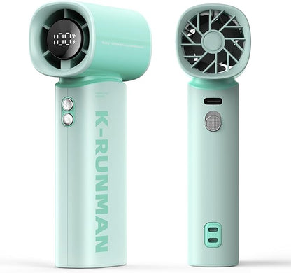 K-RUNMAN Portable Handheld Turbo Fan, 100 Speeds Adjustable Mini Personal Fan