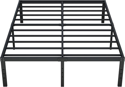 16 Inch King Bed Frame No Box Spring Needed, Heavy Duty King Platform Bed Frame Support Up to 3000 lbs, Easy Assembly, Noise Free, Black