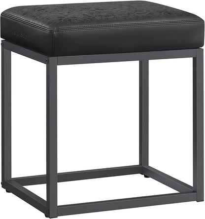 SONGMICS Home LUIZ Collection - Ottoman Footstool, Rectangle Ottoman, Vanity Chair Stool, Footrest, Reversible Top, Side Table, Max. Load 660 lb, Bedroom Living Room Entryway, Ink Black ULOM079B01