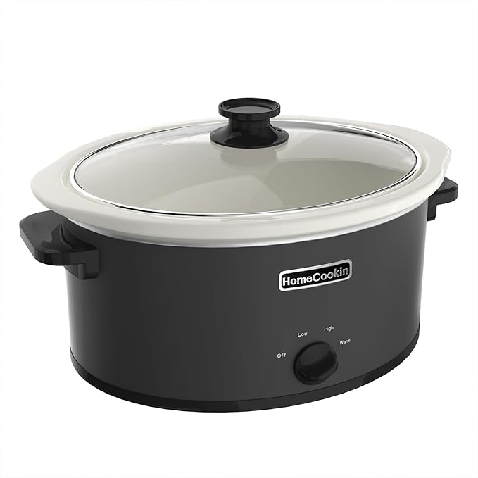 HOMECOOKIN 7 Quart Slow Cooker Oval Manual Pot Food Warmer