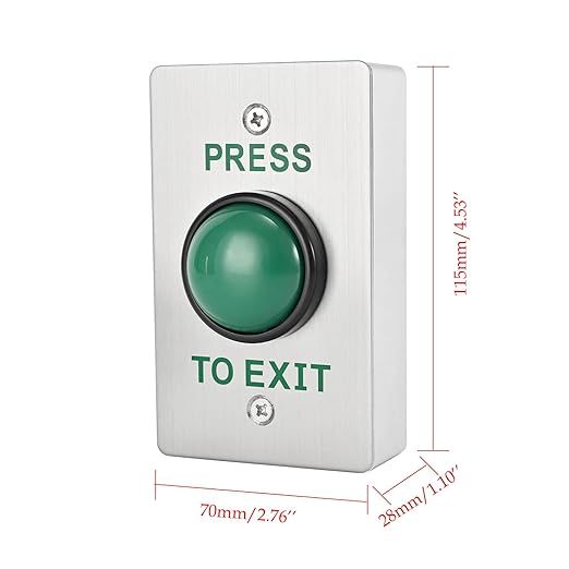 Push to Exit Button for Door Access Control Big Press Button IP68 Waterproof