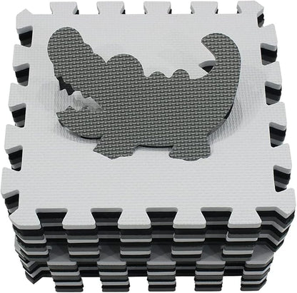 qqpp EVA 18 Tiles Baby Play Mat for Playing, Interlocking Foam Floor Mats for Tummy Time & Crawling, Flooring Tiles with Animals Puzzle for Kids. QP-51(ADL) b18N