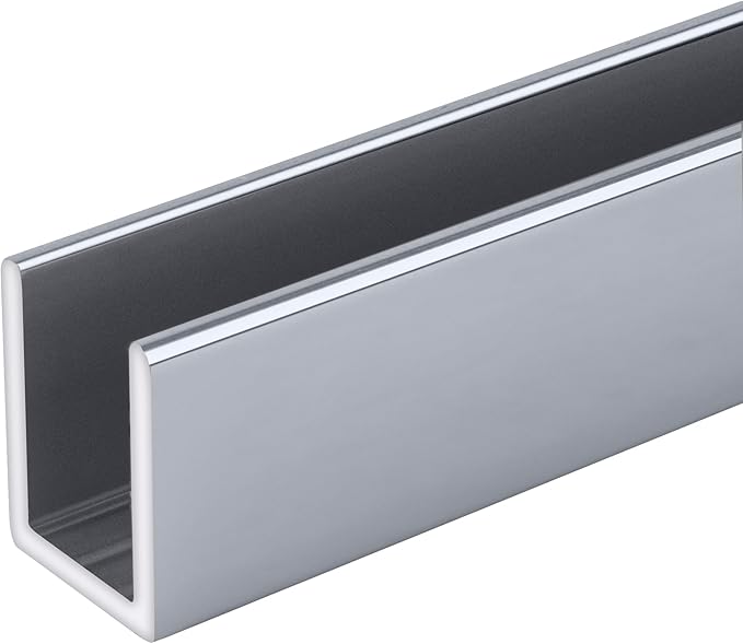 Brixwell SDCD38BA-CCP36-XCP50 Brite Anodized 3/8" Fixed Panel Shower Door Deep