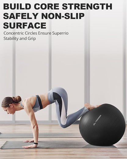 Trideer Exercise Ball for Yoga, Pilates & Fitness – Stability Ball Equipment