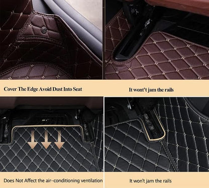 Custom Car Mats – Add Your Own Text or Image, Premium Leather Floor Mats, Personalized Gift-Ready Full Set for Sedan SUV Truck - Purple