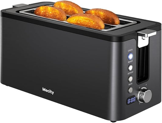 Mecity 4 Slice Toaster, Long Slot Toaster