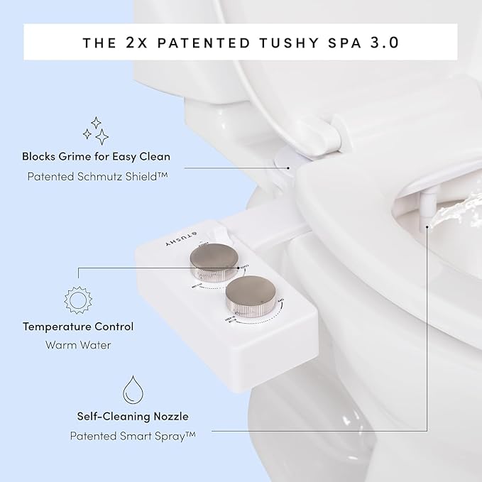 TUSHY 3.0 Spa Bidet Attachment. Cool to Warm Water. It's Time to Replace Toilet