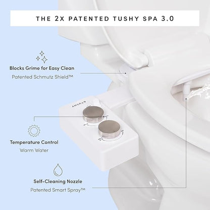 TUSHY 3.0 Spa Bidet Attachment. Cool to Warm Water. It's Time to Replace Toilet