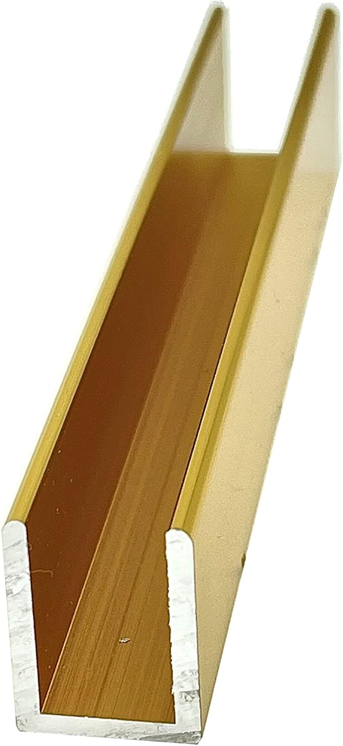Brixwell SDCD38BGA-CCP48-XCP50 Brite Gold Anodized 3/8" Fixed Panel Shower Door