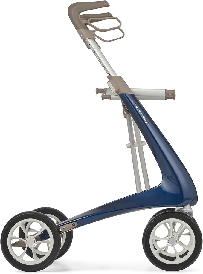 byACRE Carbon Ultralight Rollator Walker - 10.6 lbs Adult Walkers with 4 Wheels and Seat - Lightweight Seated Walkers with Wheels - Foldable Rolling Walker with Seat - Walker for Adults