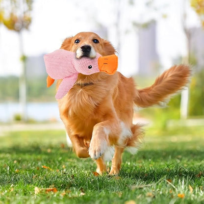 Dog Toys for Aggressive Chewers,2025 Upgraded Dog Chew Toys for Small Large Dogs,Indestructible Puppy Teething Toys,Plush Yellow Stuffed Duck Toy (Pink, Medium)