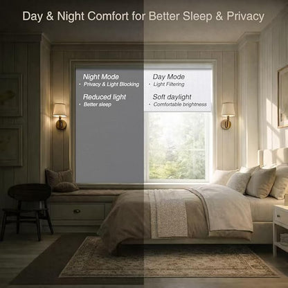 Motorized Blinds with Remote Window Roller Shade Wireless Rechargeable Motor