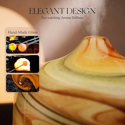 Porseme 500ml Glass Essential Oil Diffuser Aromatherapy Ultrasonic Cool Mist
