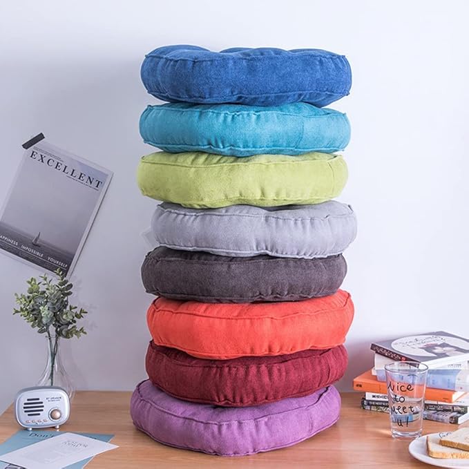 vctops Round Chair Pad Seat Cushion Solid Color Soft Chair Pads Cushion Pillow for Kitchen Dining Office Chair Kids Reading (Gray,Diameter 16")