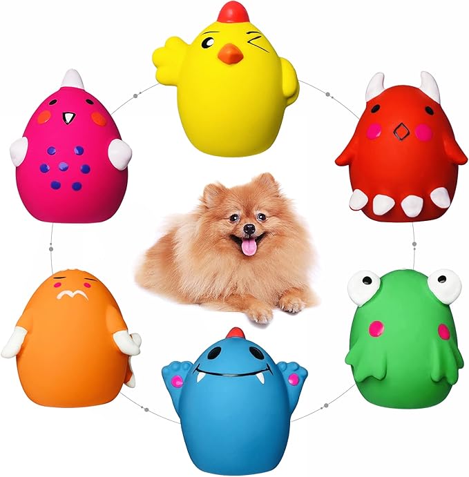 Squeaky Dog Toys for Small Dogs and Medium Breeds, Puppy Small Dog Toys Squeaky Dog Balls 6pcs for Mini, Small, Medium Breeds