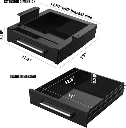 UNITEDPOWER Under Desk Drawer Storage, Pull-Out Office Hidden Counter Drawer