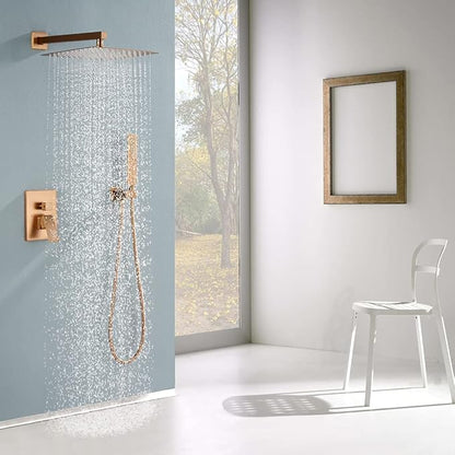 Iriber Brushed Rose Gold Rain Shower System