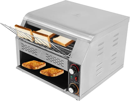 2400W Stainless Steel Countertop Bread Oven, Commercial Toaster Conveyor