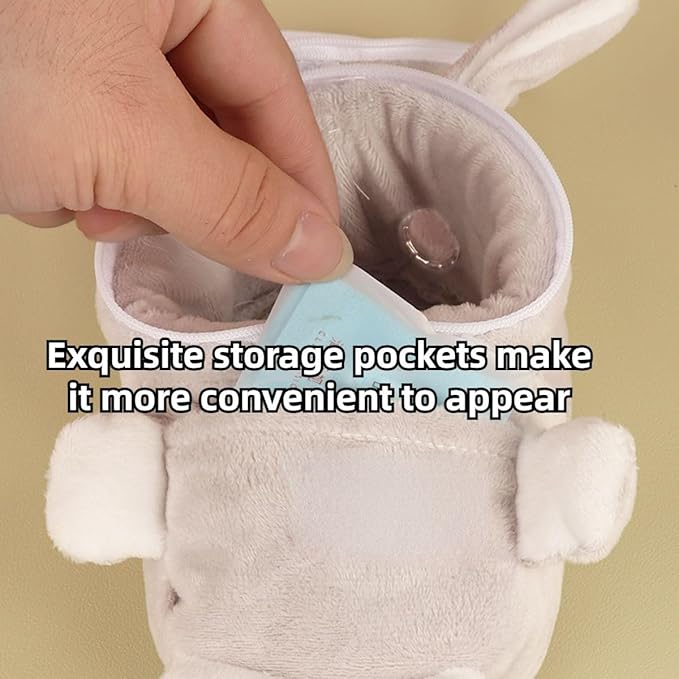 Sugar Glider Bonding Pouch Bonding Pouch Carry for Rat Syrian Hamster Hedgehog Small Pocket Pets, Gerbil Travel Bag Cute Bunny-Shaped Outing Bag with Large Transparent Window (Dark Grey,Small)
