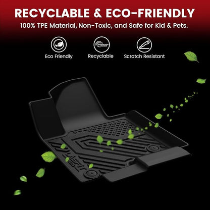 LASFIT Floor Mats & Cargo Mat with Backrest 2021-2026 & Only 7 Seats(Not for 8/9 Seats) for Chevy Tahoe/GMC Yukon(Only Yukon, Not Fit Yukon XL)/Cadillac Escalade(Only Escalade, Not Fit Escalade ESV)