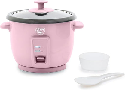 GreenLife Rice Cooker with Removable PFAS-Free Ceramic Nonstick Pot, 3-Cups