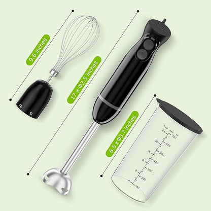 Bonsenkitchen Immersion Blender Handheld, 2 Mixing Speed Hand Blender Electric
