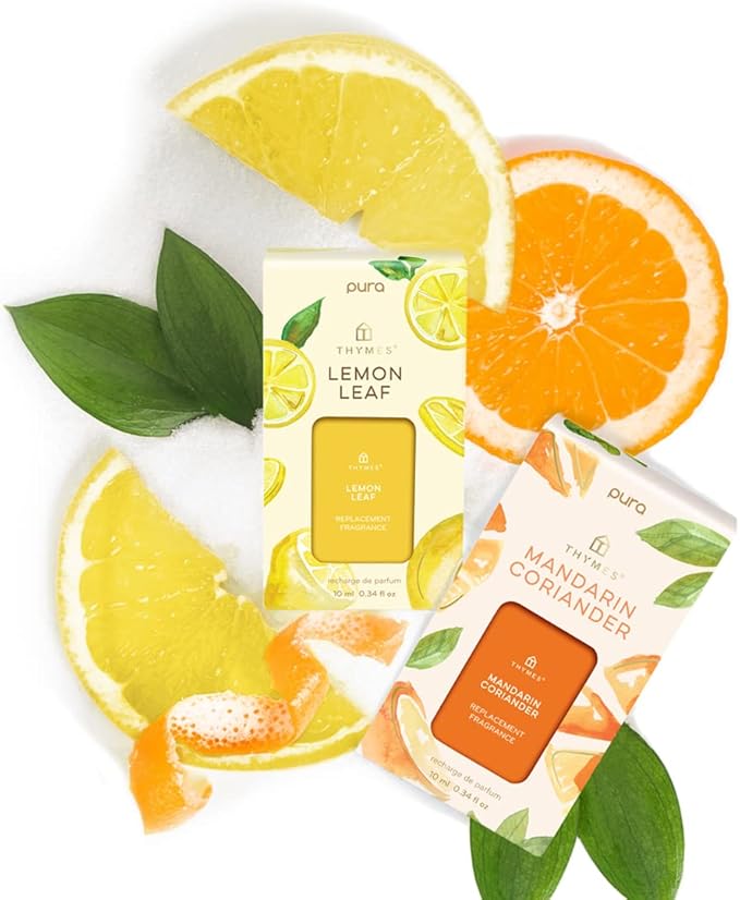 Thymes Pura Refills – 2 Pack of Oil Diffuser Scents – Long-Lasting Pura