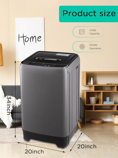 17.7 lbs Washing Machine with Drain Pump, Full Automatic Washer with 10 Wash